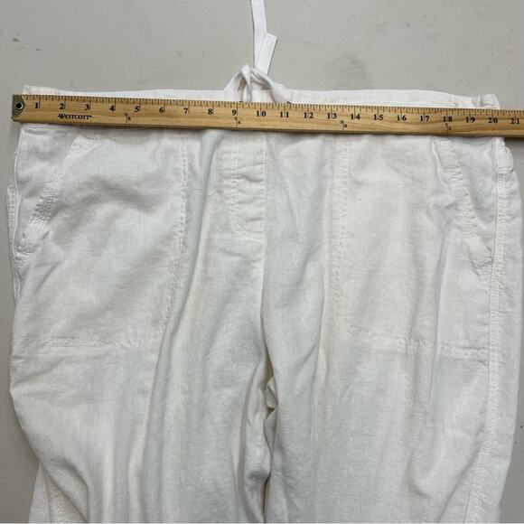 Per Se White Linen Viscose Blend Capri Pants Coastal Women's size 2X Beach - Picture 7 of 9